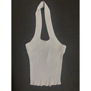 Scripted Women’s Halter Top Crop Top Size XS Grey Silver